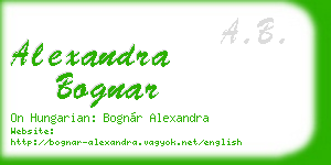 alexandra bognar business card
