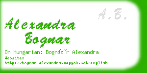 alexandra bognar business card